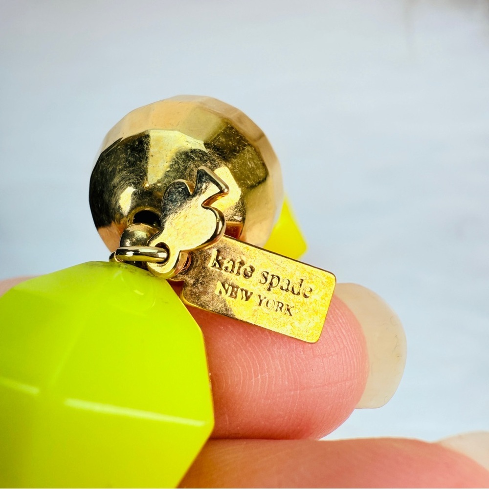 Kate Spade Yellow and Goldtone Large Beaded Strech Bracelet - Picture 14 of 15